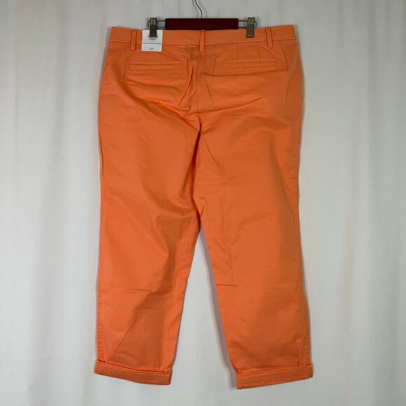 Talbots | Orange Relaxed Chino Relaxed Leg Ankle Length Pants Womens 12 Petite - Picture 8 of 9